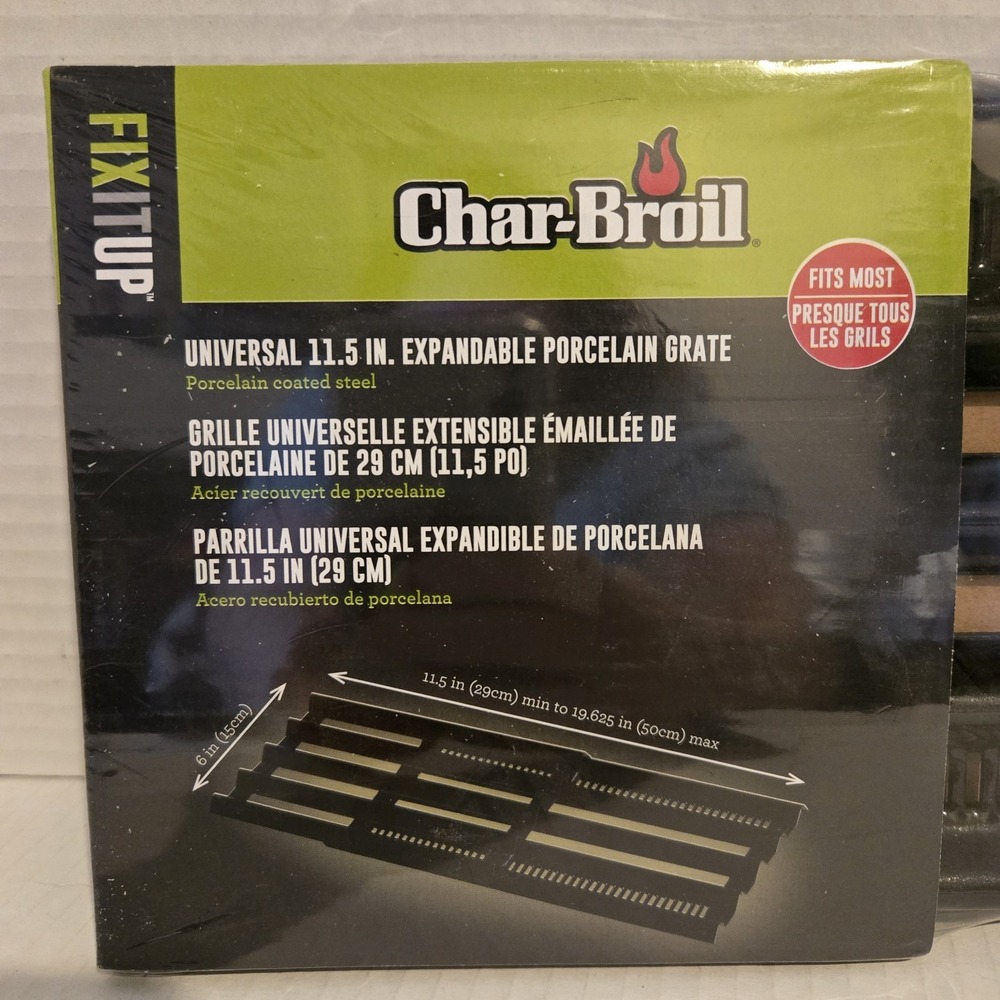 Char-Broil 11.5" Expandable Length Porcelain-Coated‎ Steel Cooking Grate New BBQ